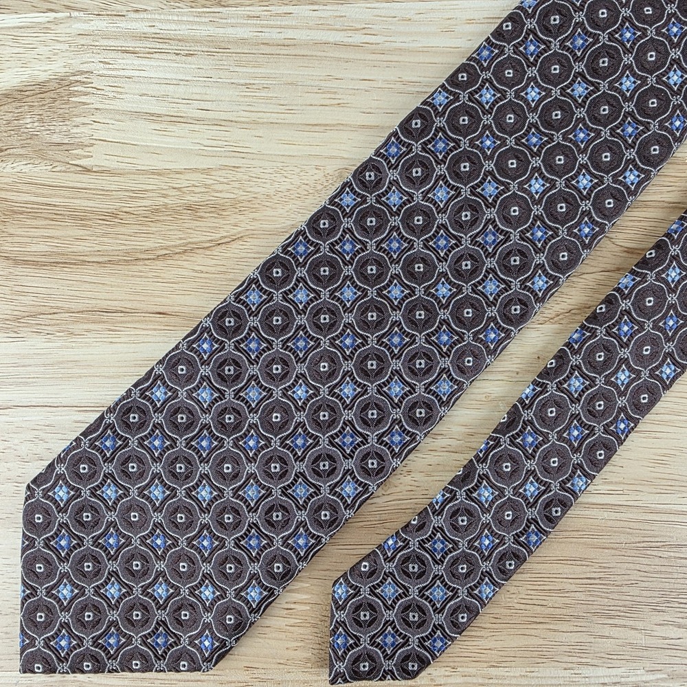 Canali‎ Silk Geometric Tie 3.5" X 60" Italian Designer Necktie